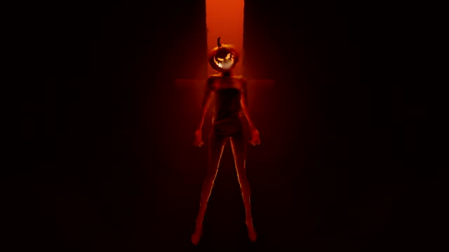 Sexy-Pumpkin-Head-Devil-Woman-floating-in-a-fiery-inferno
