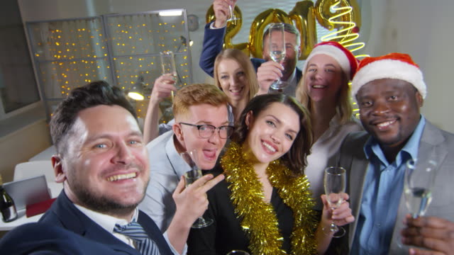 Businesspeople-Photographing-at-New-Years-Party
