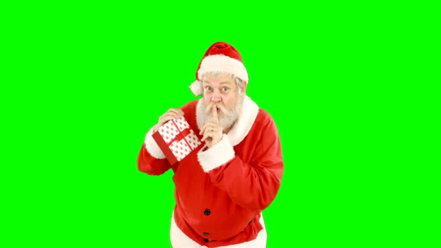 Weihnachtsmann-mit-Geschenk-box