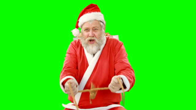 Santa-Claus-fahren-Schlitten