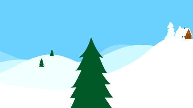Winter-landscape-with-christmas-tree-and-snow