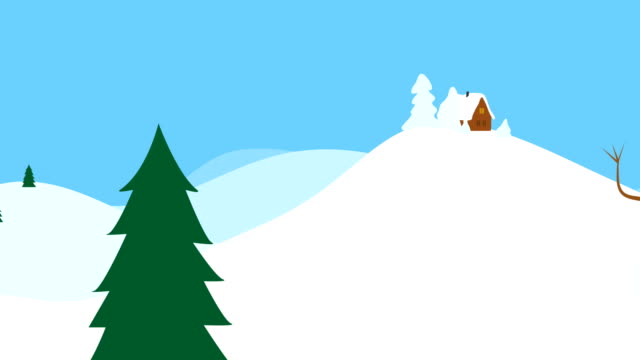 Winter-landscape-with-snowman-and-falling-snow