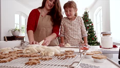 Mother-and-child-preparing-Christmas-cookies