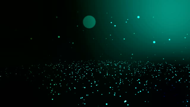 Seamless-loop-and-loopable-animation-motion-green-circle-fall-background,-Glow-particle-green-background