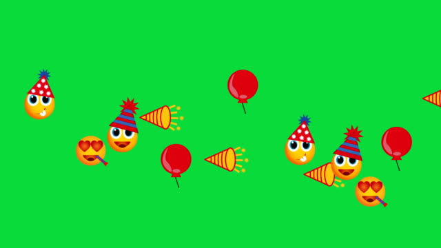 Red-social:-feliz-año-nuevo-Emoji-mostrar-pantalla-verde
