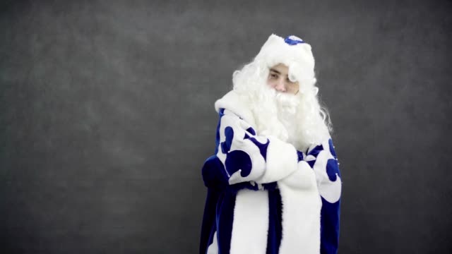 Hip-Hop-Santa-im-blauen-Kostüm