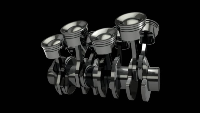 Slow-Motion-Rotating-V8-Engine-Pistons-On-A-Crankshaft---Loop