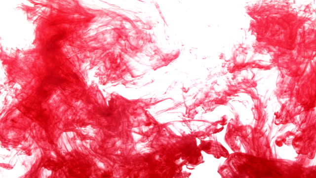 red-ink-like-blood-dropped-into-water,-slow-motion-on-white-background