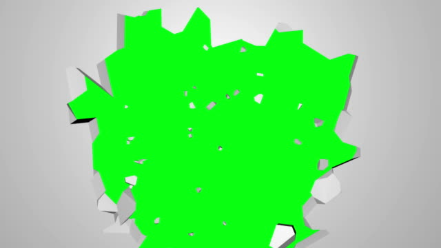 Abstrakte-3D-Render-rissige-Wand,-Zerstörung,-Explosion-gebrochen-weißen-Wand-mit-Loch,-computergenerierte-Hintergrund