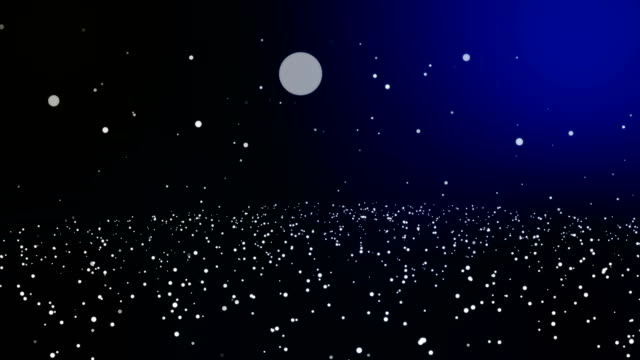 Nahtlose-Schleife-und-Endlos-wiederholbar-Animation-Bewegung-weißen-Kreis-fallen-Hintergrund,-Glühen-Teilchen-blau-Hintergrund