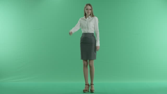 business-woman-is-happy-gesture-on-a-green-screen