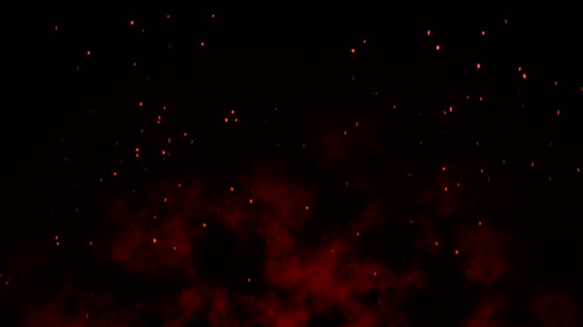 4K-animation-Lot-of-sparks-from-large-bonfire-slow-motion.-Beautiful-abstract-background-on-the-theme-of-fire,-Motion-Graphic-and-animation-background.