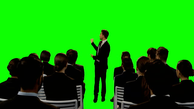 Businessman-giving-presentation-on-futuristic-digital-screen