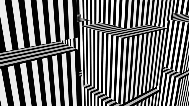 Black-and-white-stripes-formation-cubes