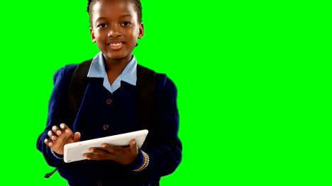 Schoolgirl-using-digital-tablet-4k