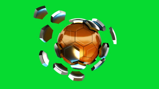 Soccer-Ball-Spinning-(Endlos-wiederholbar)-Chroma-Key---Stock-video