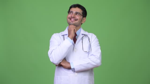 Schönen-jungen-Mann-persische-Arzt-denken