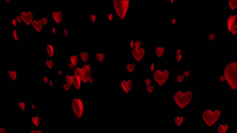 Zeitlupe-der-Herzen-mit-Tiefenschärfe,-Valentinstag-Hintergrund.-4-K