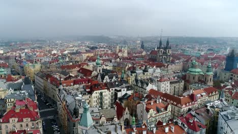 Beautiful-panoramic-aerial-view-of-the-Prague-city-cathedral-from-above-with-the-old-town-and-Vltava-river.-Amazing-city-landscape-footage.