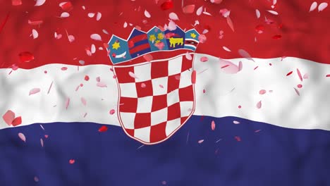 Agitando-el-fondo-bandera-de-Croacia,-4k-Render,-animación-3D
