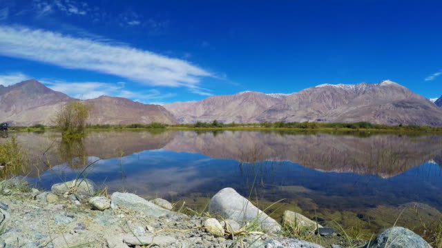 Time-Lapse-Shyok-Fluss-In-Nubra-Valley,-Leh-Ladakh---Indien