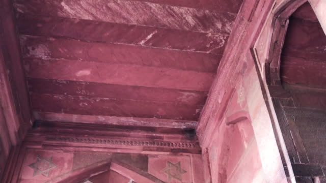 Architektonische-Details:-Innenraum-In-Agra-Fort,-Indien