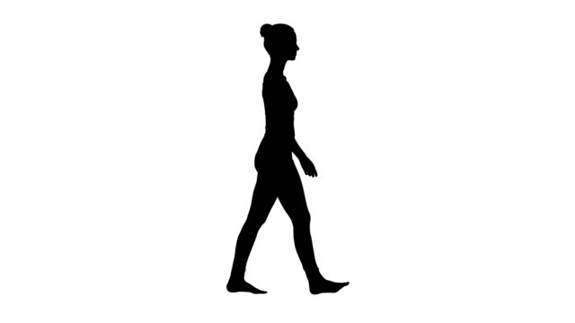 Silhouette-Yoga-woman-walking