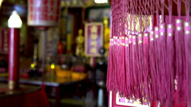 Concepto-de-fondo-de-4K-desenfoque-china-templo-rojo-bokeh-para-feliz-año-nuevo-chino-2019-pantalla-fondo,-borrosa-chinatown-de-budista-al-aire-libre,-la-cultura-religiosa-oriental,-ciudad-de-Shangai.