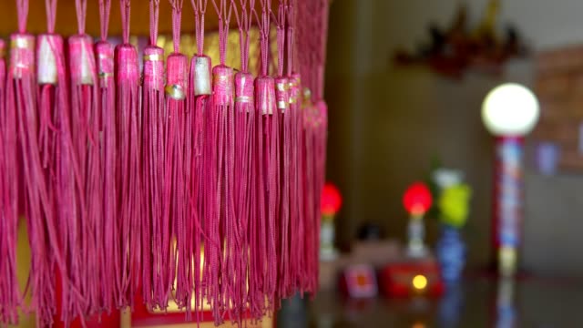 4K-Unschärfe-China-Tempel-red-Bokeh-Hintergrund-Konzept-für-Happy-Chinese-New-Year-2019-display-Hintergrund,-verschwommen-im-freien-buddhistischen-Chinatown,-orientalischen-religiösen-Kultur,-Stadt-Shanghai.
