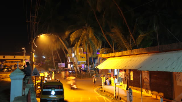 Agonda-Straßen-Nacht-Zeitraffer