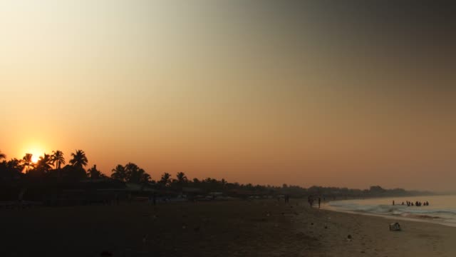 Goa-playas-Baga-Lapso-de-tiempo-Salida-del-sol