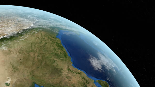 Blick-vom-Raum-von-Indien-Land-in-Planetenerde