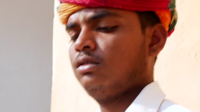 Músico-en-Jaipur,-India