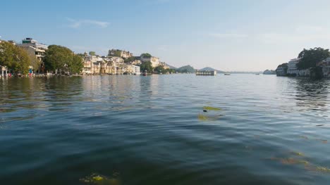 Time-lapse-Udaipur,-Rajasthan,-India,-cityscape-at-sunset