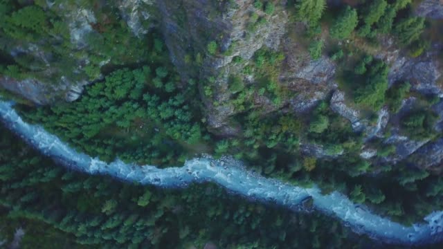River-in-Himalayas-range-Nepal-from-Air-view-from-drone