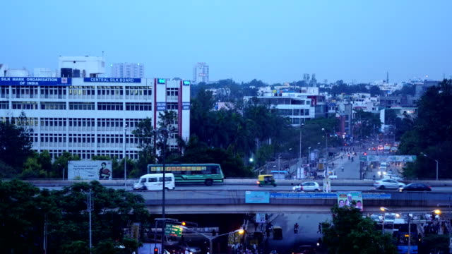 Vista-de-noche-de-seda-Junta-Unión-Bangalore
