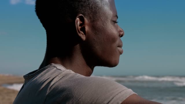 Nature,sea,relax.-Black-african-man-contemplating-the-ocean--close-up