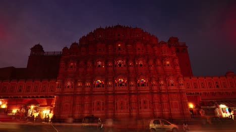 Hawa-Mahal--palacio-de-vientos,-Jaipur,-India.
