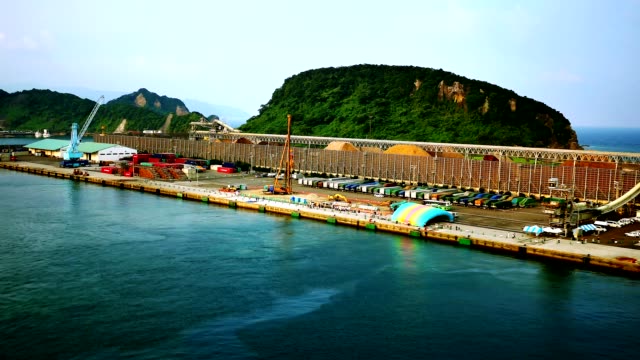 shot-of-cruise-ship-arriving-at--Japan-aburatsu-port-of-miyazaki-prefecture