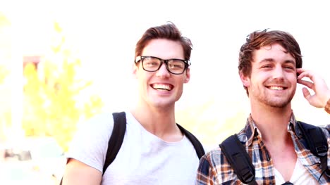 Smiling-hipsters-looking-at-the-camera
