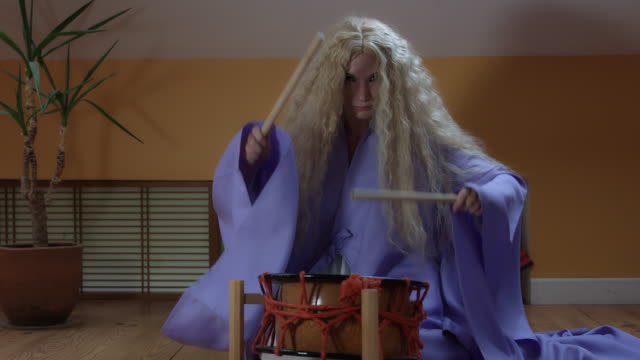 4k-Fantasy-Shot-of-a-Fairy-Drumming-Serious-and-Angry