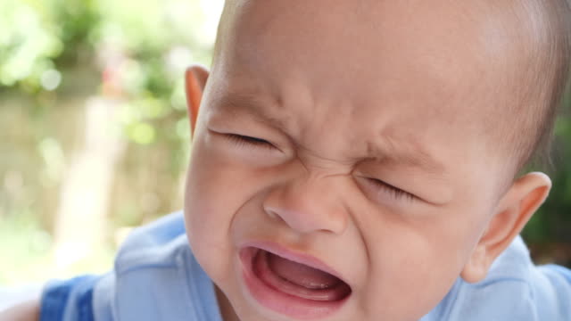 Slow-motion-Close-up-of-crying-baby-boy