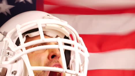 Player-of-American-Football-with-USA-flag