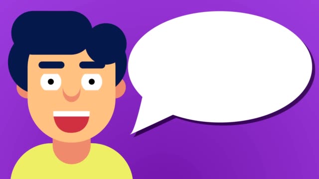 Smiling-male-Guy-Loop-Motion-Graphics-with-empty-speech-bubble-purple