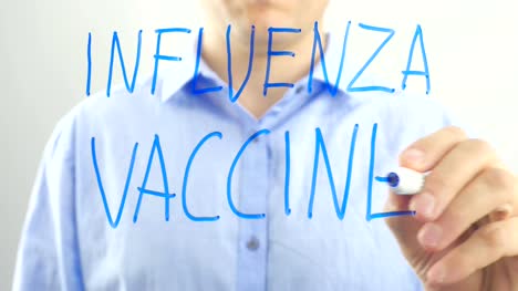 Schreiben-des-Wortes-INFLUENZA-Impfstoff