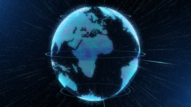 Holograma-de-ámbito-mundial,-virtual-planeta-tierra