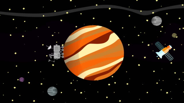 Satélite-y-Space-Rover-recogida-de-datos-del-planeta-Júpiter