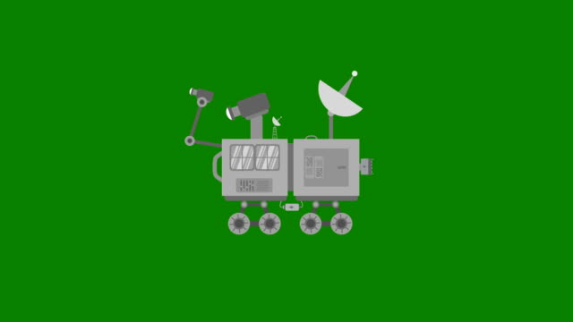 Raum-Rover-auf-einem-grünen-Bildschirm