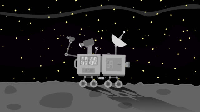 Raum-Rover,-die-Erhebung-von-Daten-über-den-Mond-im-Raum