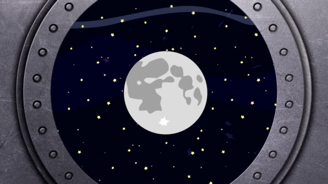 Acercarse-a-la-luna-desde-una-nave-espacial-de-la-ventana